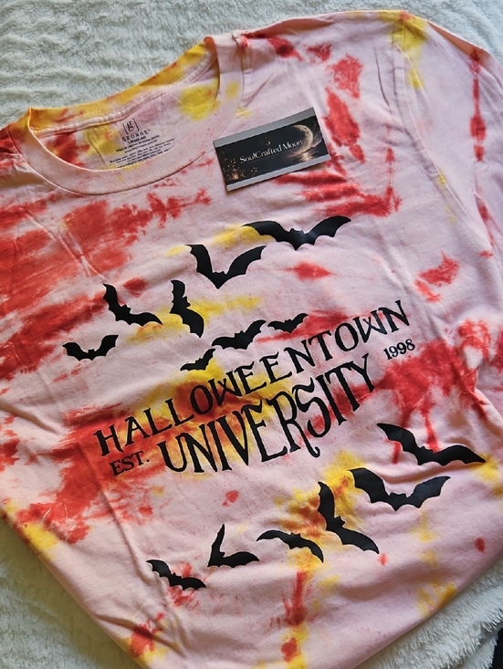George Tops - George Pink Tie-Dye "Halloweentown University" Short Sleeve Tee